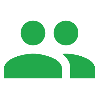 Icon of two people representing support groups